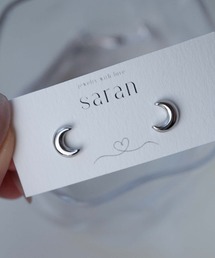 saran jewelry/極小 月モチーフ ピアス/アレルギー対応