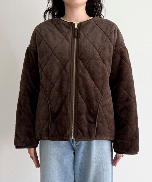 セール】ファーキルトジップコート（ムートンコート）｜fredy emue