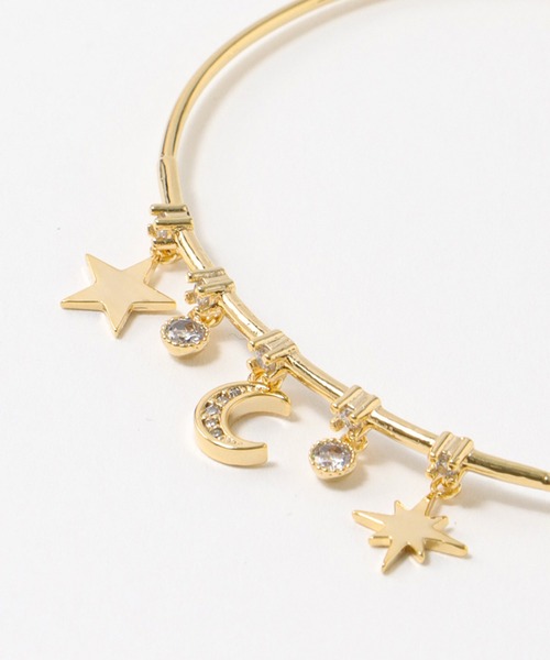 Three Four Time（ｽﾘｰﾌｫｰﾀｲﾑ）の「星月チャームバングル（バングル/リストバンド・レディース・シルバー/ゴールド・FREE）」の9枚目の写真