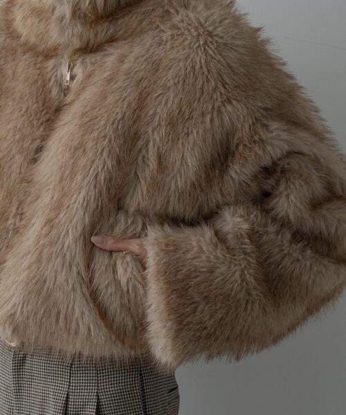 GALLEST（ギャレスト）の「【再入荷】フェイクファーブルゾン（ブルゾン・レディース・ダークグレー/こしょう色系・38）」の10枚目の写真