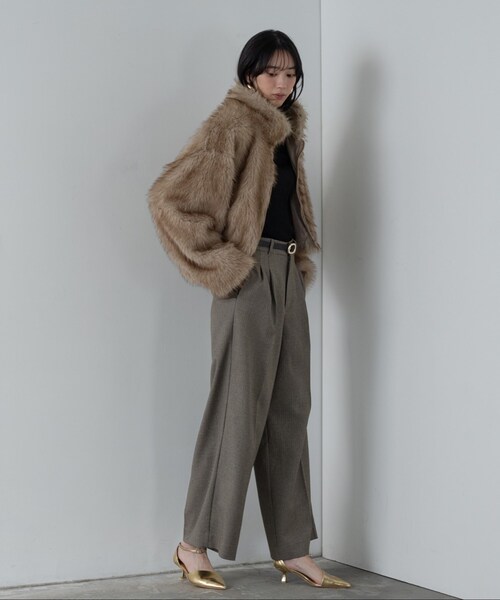 GALLEST（ギャレスト）の「【再入荷】フェイクファーブルゾン（ブルゾン・レディース・ダークグレー/こしょう色系・38）」の13枚目の写真