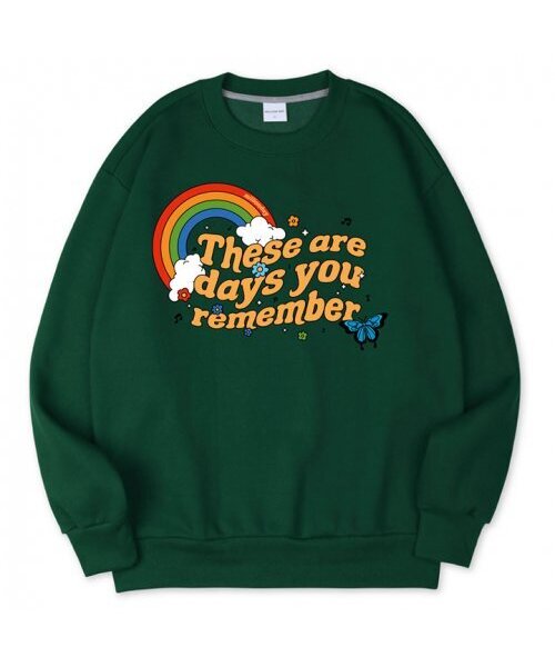 MILLION DAY(ミリオンデイ)の「MILLION RAINBOW SWEATSHIRT(スウェット・レディース・ダークグリーン/パープル・LARGE/X-LARGE)」の2枚目の写真