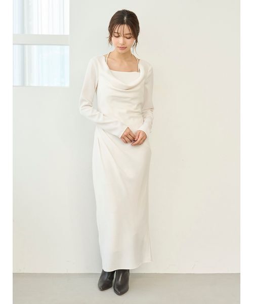 セール】ドレープバックサテンロングワンピース（ワンピース）｜SNIDEL
