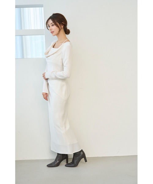 セール】ドレープバックサテンロングワンピース（ワンピース）｜SNIDEL