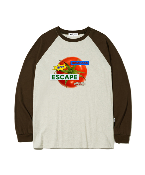 ESCAPEFROM（エスケープフロム）の「レトロトマトプリントロングスリーブ [2カラー]（Tシャツ/カットソー・レディース・ブラック/ブラウン・LARGE/MEDIUM/SMALL）」の4枚目の写真