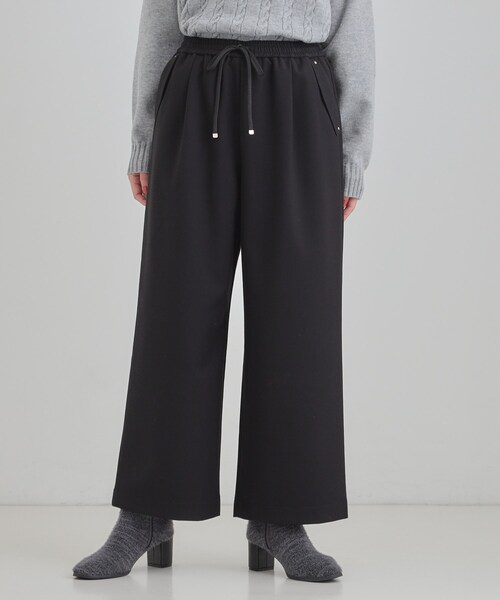 SHOO・LA・RUE（シューラルー）の「【洗濯機可/S-LL】風を通しにくい フラップイージーワイドパンツ（その他パンツ・レディース・ブラック/ブラウン系その他/グレー・04/03/02/01）」の4枚目の写真