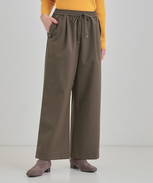 SHOO・LA・RUE（シューラルー）の「【洗濯機可/S-LL】風を通しにくい フラップイージーワイドパンツ（その他パンツ・レディース・ブラック/ブラウン系その他/グレー・04/03/02/01）」の9枚目の写真