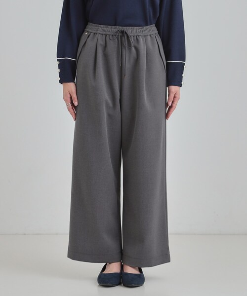 SHOO・LA・RUE（シューラルー）の「【洗濯機可/S-LL】風を通しにくい フラップイージーワイドパンツ（その他パンツ・レディース・ブラック/ブラウン系その他/グレー・04/03/02/01）」の12枚目の写真