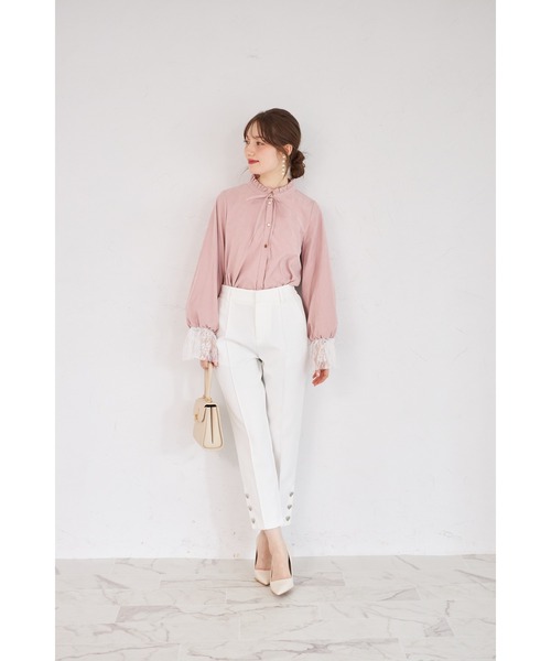 tocco closet(トッコ クローゼット)の「【ZOZO限定】袖レースアソート釦ピーチスキンブラウス(シャツ/ブラウス・レディース・ベージュ/ブルー/ピンク・M)」の20枚目の写真