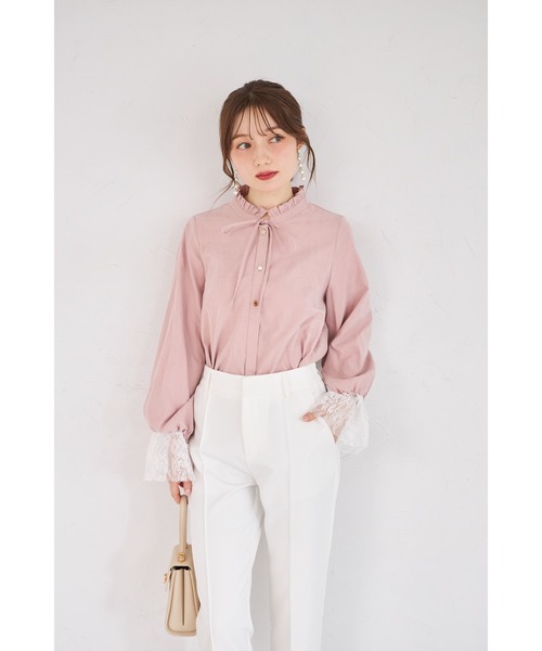 tocco closet(トッコ クローゼット)の「【ZOZO限定】袖レースアソート釦ピーチスキンブラウス(シャツ/ブラウス・レディース・ベージュ/ブルー/ピンク・M)」の22枚目の写真