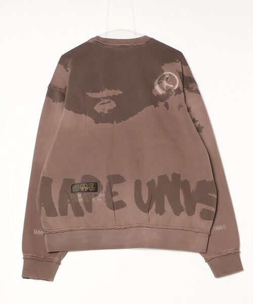 AAPE BY A BATHING APE（エーエイプバイアベイシングエイプ）の「AAPE MAIN CREW NECK SWEAT（スウェット・メンズ・ライトブラック/ダークブラウン・SMALL/LARGE/MEDIUM/X-LARGE）」の9枚目の写真