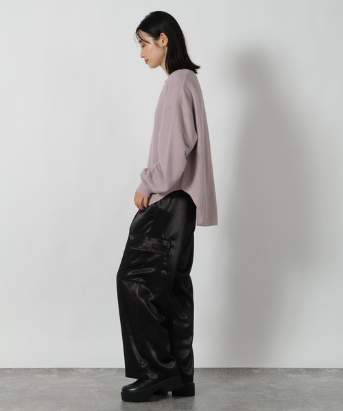 LAKOLE（ラコレ）の「袖シャーリングプルオーバー長袖 / 611711（Tシャツ/カットソー・レディース・パープル/グレー/ブラック・FREE）」の4枚目の写真