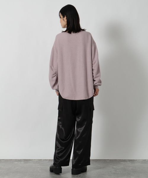 LAKOLE（ラコレ）の「袖シャーリングプルオーバー長袖 / 611711（Tシャツ/カットソー・レディース・パープル/グレー/ブラック・FREE）」の5枚目の写真