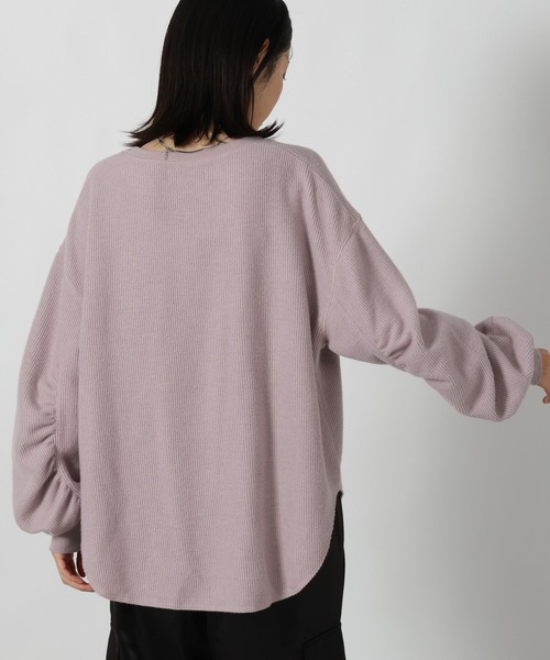 LAKOLE（ラコレ）の「袖シャーリングプルオーバー長袖 / 611711（Tシャツ/カットソー・レディース・パープル/グレー/ブラック・FREE）」の7枚目の写真