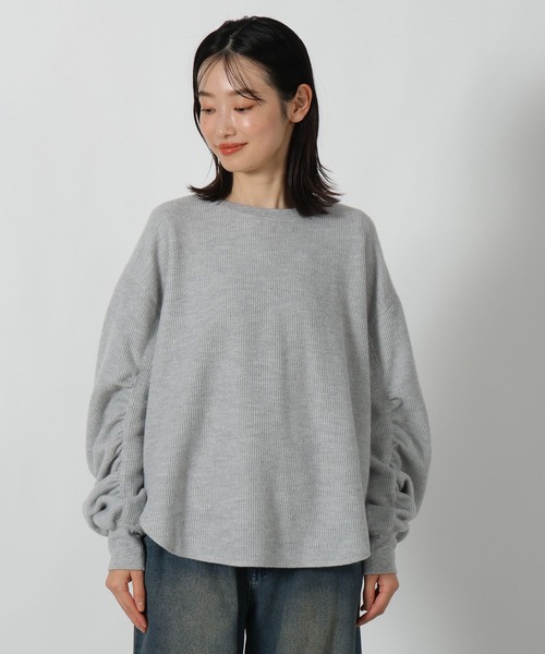 LAKOLE（ラコレ）の「袖シャーリングプルオーバー長袖 / 611711（Tシャツ/カットソー・レディース・パープル/グレー/ブラック・FREE）」の8枚目の写真