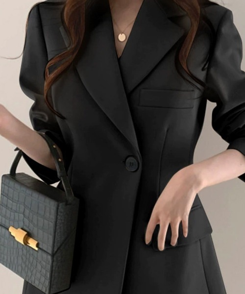 SallyLunn(サリーラン)の「ロング丈テーラードジャケット(その他アウター・レディース・ベージュ/ブラック・MEDIUM/LARGE)」の7枚目の写真
