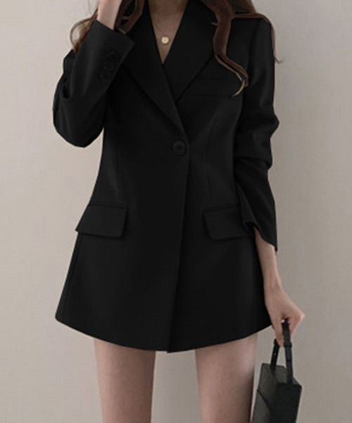 SallyLunn(サリーラン)の「ロング丈テーラードジャケット(その他アウター・レディース・ベージュ/ブラック・MEDIUM/LARGE)」の9枚目の写真