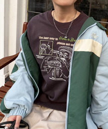 DOUBLE NAME | grandpa burger刺しゅうプルオーバー(スウェット)