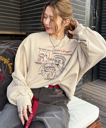 DOUBLE NAME | grandpa burger刺しゅうプルオーバー(スウェット)