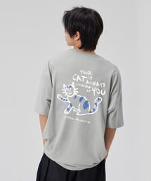[ドゥドルキャット]コットンルーズフィット半袖Tシャツ_ダスティミント