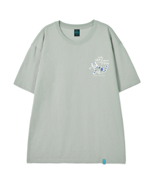 ASTRAL PROJECTION（アストラルプロジェクション）の「[ドゥドルキャット]コットンルーズフィット半袖Tシャツ_ダスティミント（Tシャツ/カットソー・メンズ・その他・X-LARGE/XX-LARGE/LARGE/MEDIUM）」の2枚目の写真