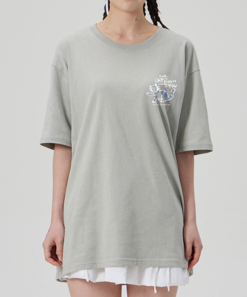 ASTRAL PROJECTION（アストラルプロジェクション）の「[ドゥドルキャット]コットンルーズフィット半袖Tシャツ_ダスティミント（Tシャツ/カットソー・メンズ・その他・X-LARGE/XX-LARGE/LARGE/MEDIUM）」の5枚目の写真