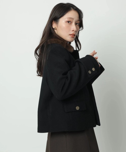 ステンカラーショートコート（ダウンジャケット/コート）｜Apuweiser