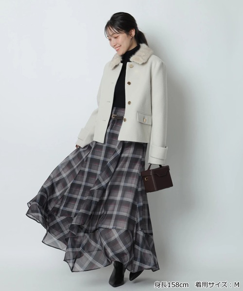 今期アプワイザーリッシェ ステンカラーショートコート ブラック