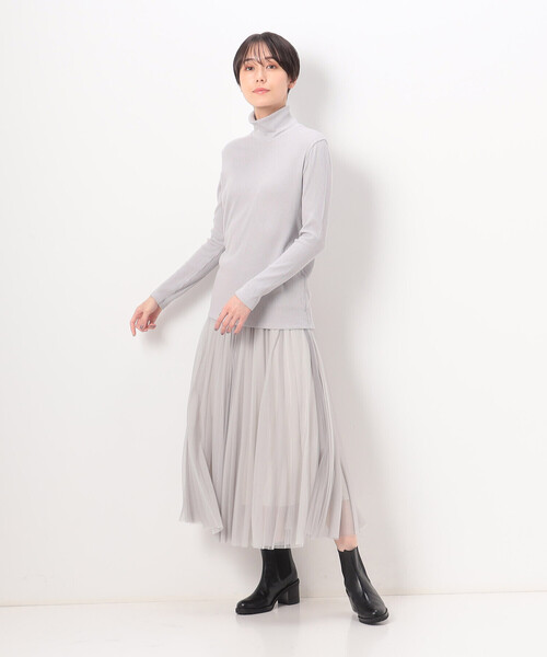 COMME CA（コムサ）の「〔 Sサイズ 〕 ラグウォームリブニット ハイネックプルオーバー（Tシャツ/カットソー・レディース・オフホワイト/ネイビー・5号）」の5枚目の写真