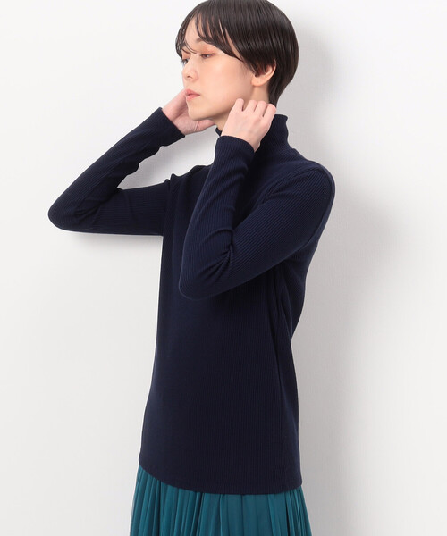 COMME CA（コムサ）の「〔 Sサイズ 〕 ラグウォームリブニット ハイネックプルオーバー（Tシャツ/カットソー・レディース・オフホワイト/ネイビー・5号）」の8枚目の写真