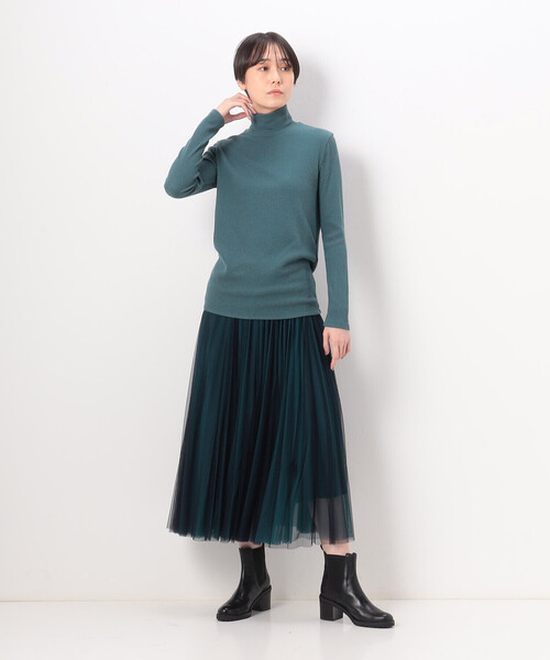 COMME CA（コムサ）の「〔 Sサイズ 〕 ラグウォームリブニット ハイネックプルオーバー（Tシャツ/カットソー・レディース・オフホワイト/ネイビー・5号）」の9枚目の写真