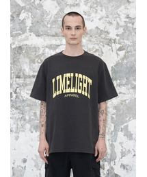 LIMELIGHT APPAREL（ライムライトアパレル）の「アパレルピグメントアーチロゴTシャツ（ブラック/ライムライト）（Tシャツ/カットソー）」