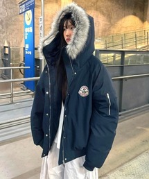 SHEENA（シーナ）の「ワッペン付きファーフード中綿ブルゾン（ブルゾン・レディース）」