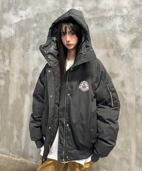 V12 ヴィトゥエルブ 星ワッペン付き　ファージャケット/ブルゾン サイズ1 improves（インプローブス） ファーパーカー メンズ フード ファー