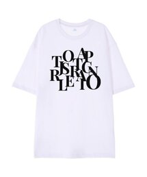 [オーバーサイズ]ビッグロゴ13番手コットンラウンドネック半袖Tシャツ_ホワイト