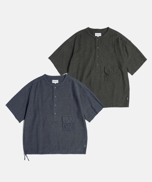 ESPIONAGE(エスピオナジ)の「Cotton Ramie S/S Henley Shirt Navy(シャツ/ブラウス・レディース・その他・LARGE/X-LARGE/MEDIUM)」の8枚目の写真