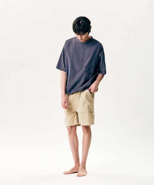 ESPIONAGE(エスピオナジ)の「Cotton Ramie S/S Henley Shirt Navy(シャツ/ブラウス・レディース・その他・LARGE/X-LARGE/MEDIUM)」の2枚目の写真