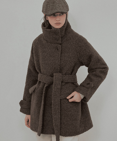 SLOWLOLLI（スローローリ）の「Neutral mood boucle coat_2 Colors（トレンチコート・レディース・アイボリー/カーキブラウン・FREE）」の7枚目の写真