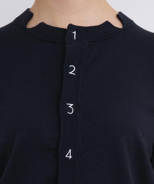 I am I in fact...（アイアムアイインファクト）の「コットン数字刺繍　クルーカーディガン（カーディガン/ボレロ・レディース・イエロー/ピンク/サックスブルー/チャコールグレー/グレー・FREE）」の8枚目の写真