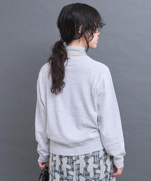 I am I in fact...（アイアムアイインファクト）の「コットン数字刺繍　クルーカーディガン（カーディガン/ボレロ・レディース・イエロー/ピンク/サックスブルー/チャコールグレー/グレー・FREE）」の11枚目の写真