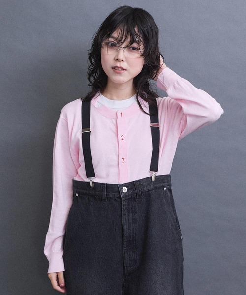 I am I in fact...（アイアムアイインファクト）の「コットン数字刺繍　クルーカーディガン（カーディガン/ボレロ・レディース・イエロー/ピンク/サックスブルー/チャコールグレー/グレー・FREE）」の20枚目の写真