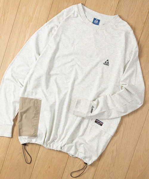 GERRY(ジェリー)の「【ag】〔GERRY/ジェリー〕ナイロンデザインポケット ロングスリーブ Tシャツ(Tシャツ/カットソー・メンズ・ブラック系1/ライトグレー系2/ブラック系2/ライトグレー系1/ホワイト系1/ホワイト系2・MEDIUM/LARGE)」の6枚目の写真