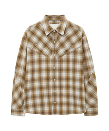 UNGIMMICK（アンジミック）の「EMBROIDERED CHECK SHIRT (BEIGE)（シャツ/ブラウス）」