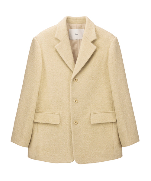 3 BUTTON BOUCLE WOOL JACKET_UNISEX_UDJA5D124_BUTTER