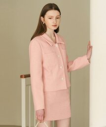 ADAUL（アダウル）の「エラ2ポケットツイードジャケット - ピンク（その他アウター）」