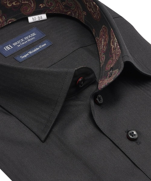 TOKYO SHIRTS(トウキョウシャツ)の「【超形態安定】 形態安定ノンアイロン ワイド 長袖ビジネスワイシャツ(ビジネスシャツ・メンズ・ブラック・首回り39cm-裄丈80cm/首回り39cm-裄丈84cm/首回り41cm-裄丈82cm/首回り41cm-裄丈86cm/首回り42cm-裄丈82cm/首回り42cm-裄丈86cm/首回り43cm-裄丈82cm/首回り43cm-裄丈86cm/首回り37cm-裄丈80cm/首回り37cm-裄丈84cm)」の3枚目の写真