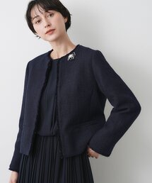 Dessin（デッサン）の「【入卒/セレモニー】ツイードクルーネックジャケット（ノーカラージャケット）」