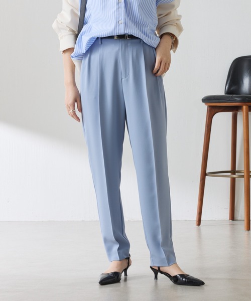 COLLAGE GALLARDAGALANTE(コラージュガリャルダガランテ)の「ジャージスリムテーパードパンツ/セットアップ可/高機能/WEB限定カラー展開/マイナス3kg(その他パンツ・レディース・ベージュ/ネイビー/ブラック/ライトブルー・0/1)」の11枚目の写真