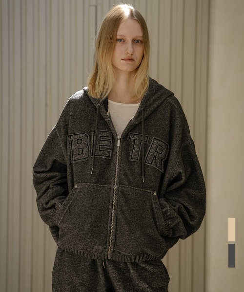 KNOWNBETTER（ノウンベター）の「BETR fleece hoodie zip-up [KNFW04JP05]_[2color]（パーカー・レディース・Beige/チャコール・FREE）」の3枚目の写真