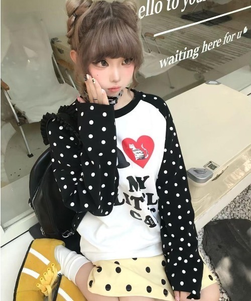 SHEPP（シープ）の「【26年春新作】クルーネックラグランドットスリーブプルオーバー（Tシャツ/カットソー・レディース・ホワイト・M）」の7枚目の写真